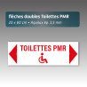 Flèche Toilette PMR Aquilux Double 20×60 cm – Plaque Signalétique 3,5 mm
